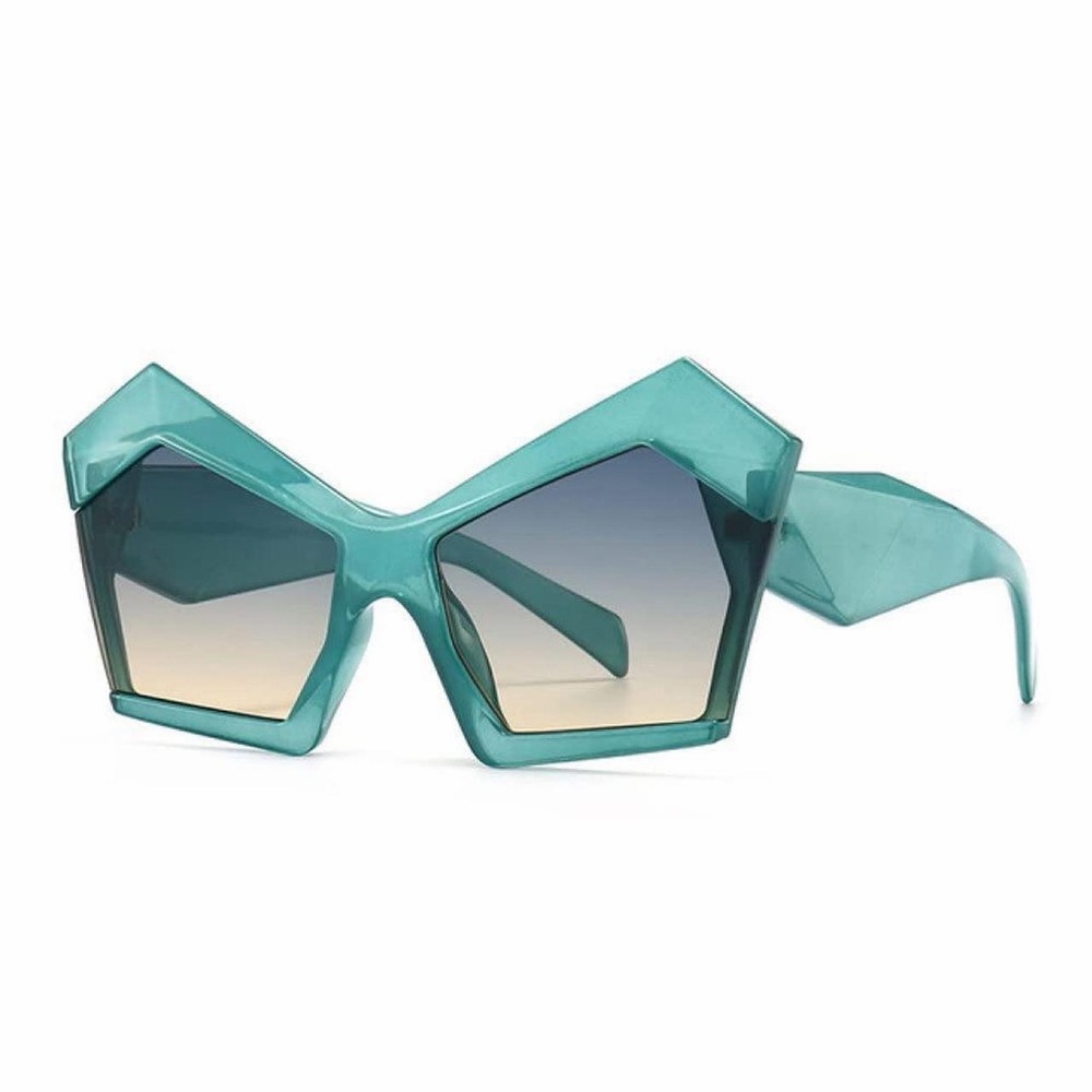 Stylish Teal Geometric Sunglasses